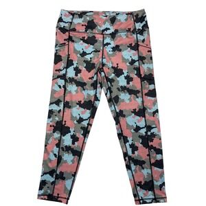 ProPlayer Leggings Women's Large Snake Camo Wicking Compression Athletic Pink Gr